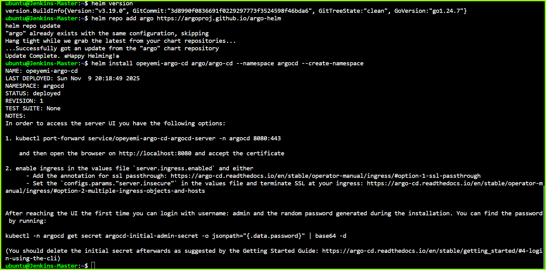Install ArgoCD using Helm